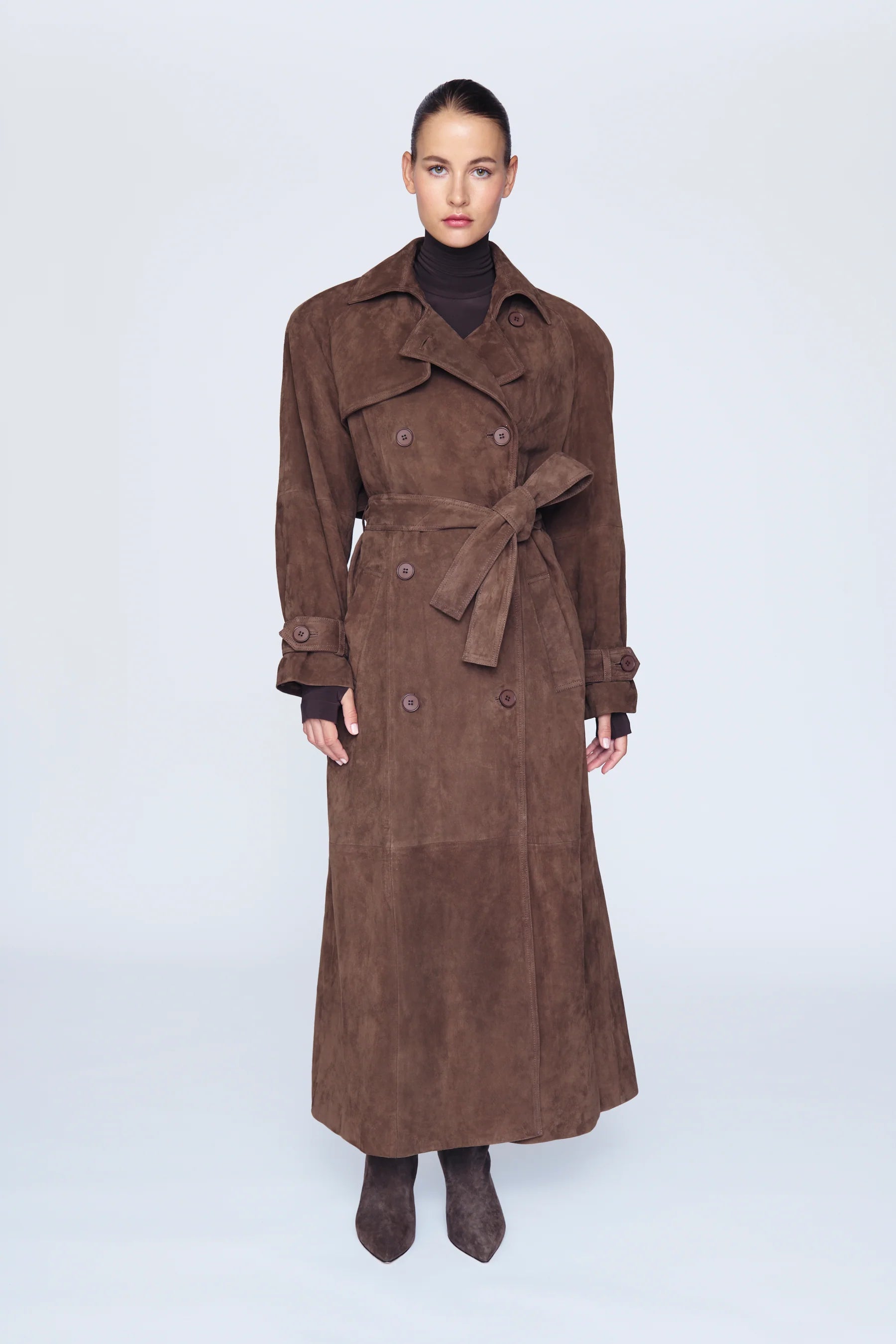 Dalia Suede Trench Coat