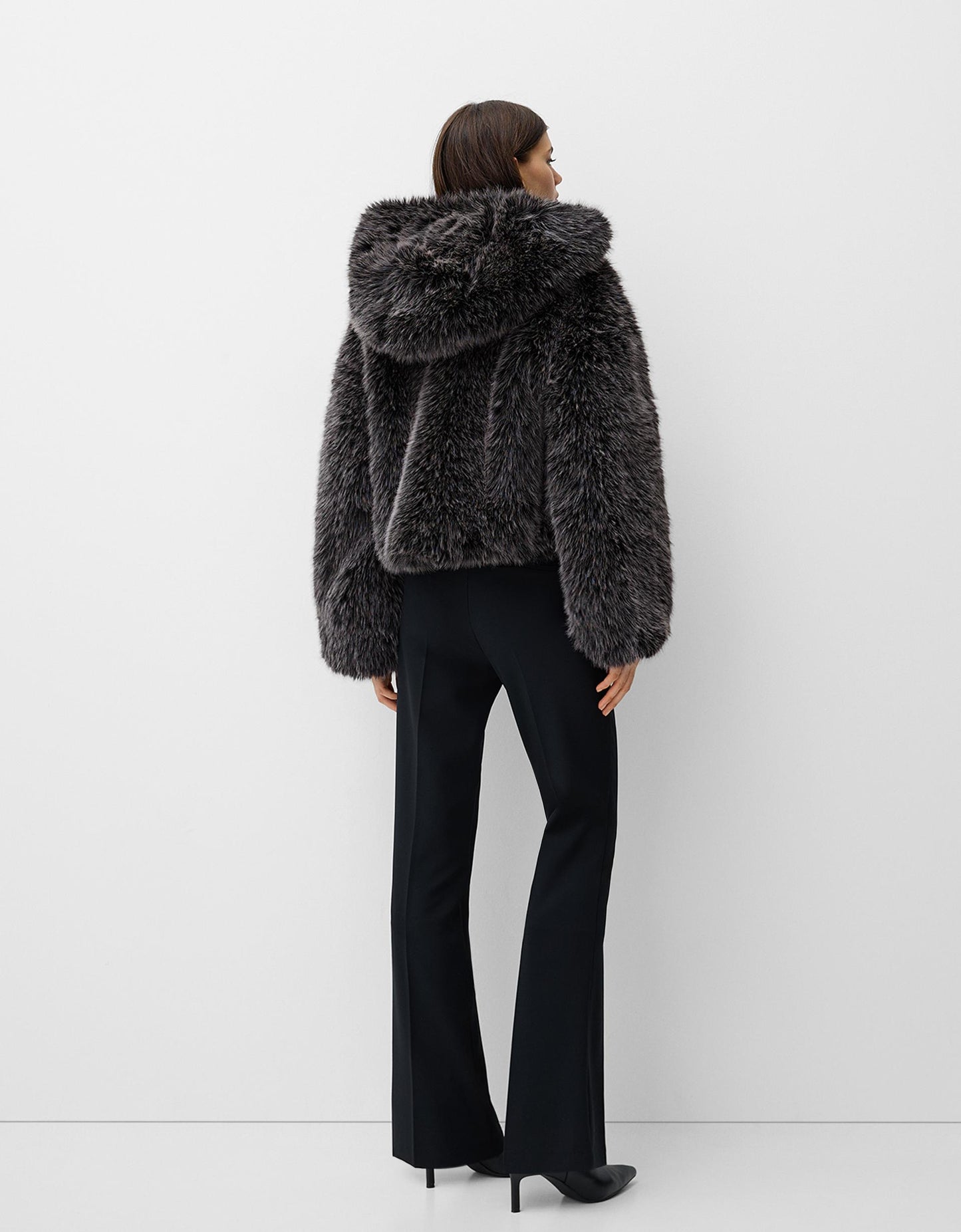 Hooded Faux Fur Jacket