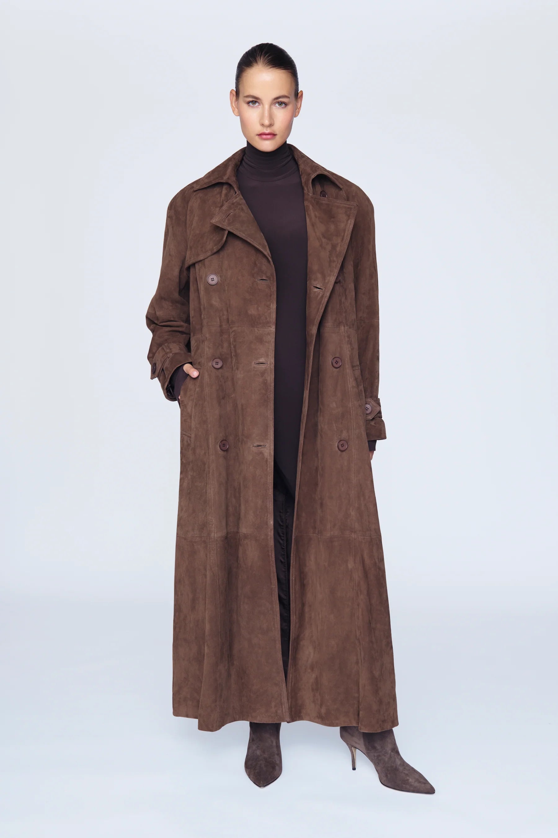 Dalia Suede Trench Coat