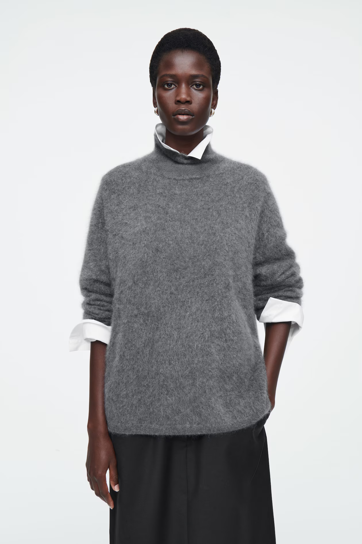 BRUSHED-CASHMERE TURTLENECK JUMPER